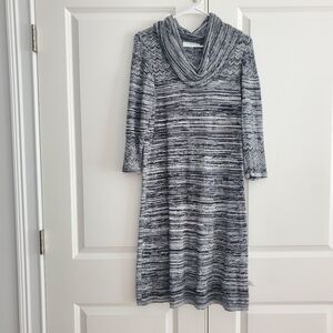 Studio One Black and White Cowl Neck Dress, Large